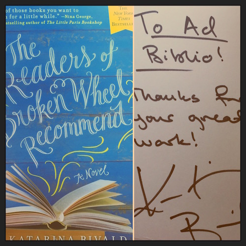 AdBiblio's treasured SIGNED COPY of The Readers of Broken Wheel Recommend!