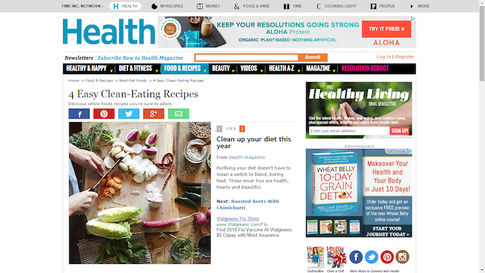 Rodale January Carousel on Health.com