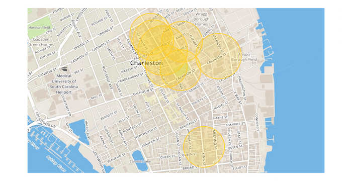 ABRAMS Pique AdBiblio Campaign - YALLFest proximity targeting map